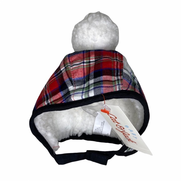 Cat & Jack Plaid Pom Bonnet - Picture 2 of 2